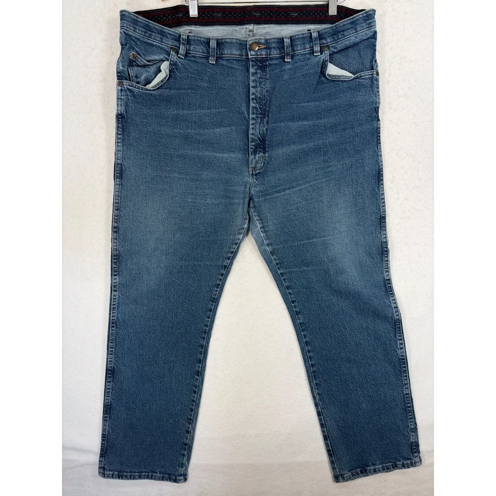 Wrangler Regular Fit Blue Jeans Mens 44x30 Medium Wash Denim 855WAQD Stretch